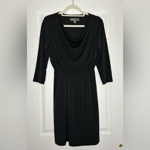 Donna Ricco Elegant Black Long Sleeve Dress